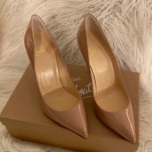 Christian Louboutin Pigalle Follies 100 Patent Nude NWT